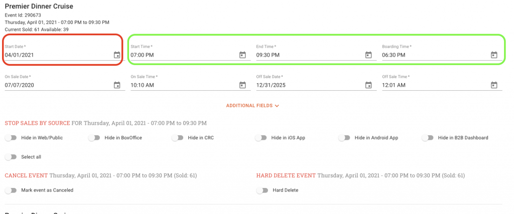 Inventory Management – Edit Dates & Times – Anchor